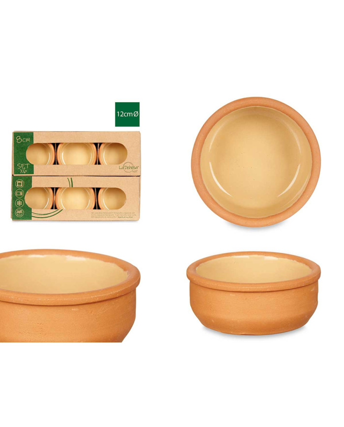 SET 6 CAZUELAS BARRO 8 CM COLOR MOSTAZA