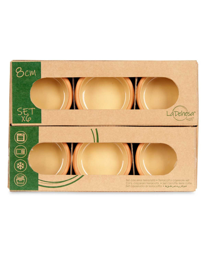 SET 6 CAZUELAS BARRO 8 CM COLOR MOSTAZA