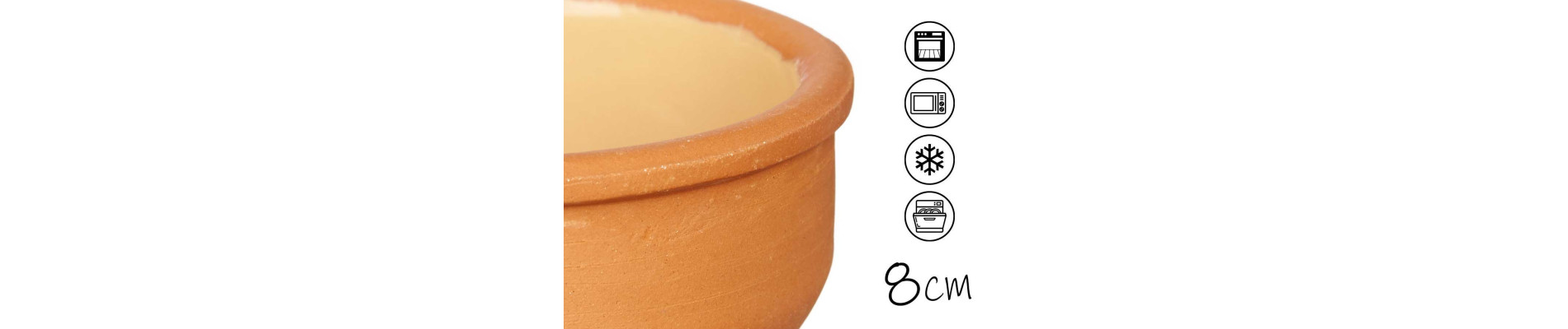SET 6 CAZUELAS BARRO 8 CM COLOR MOSTAZA