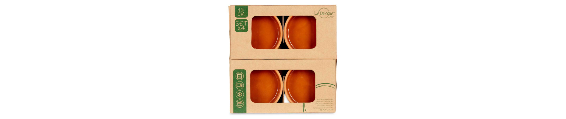 SET 4 CAZUELAS BARRO 16 CM COLOR MARRON