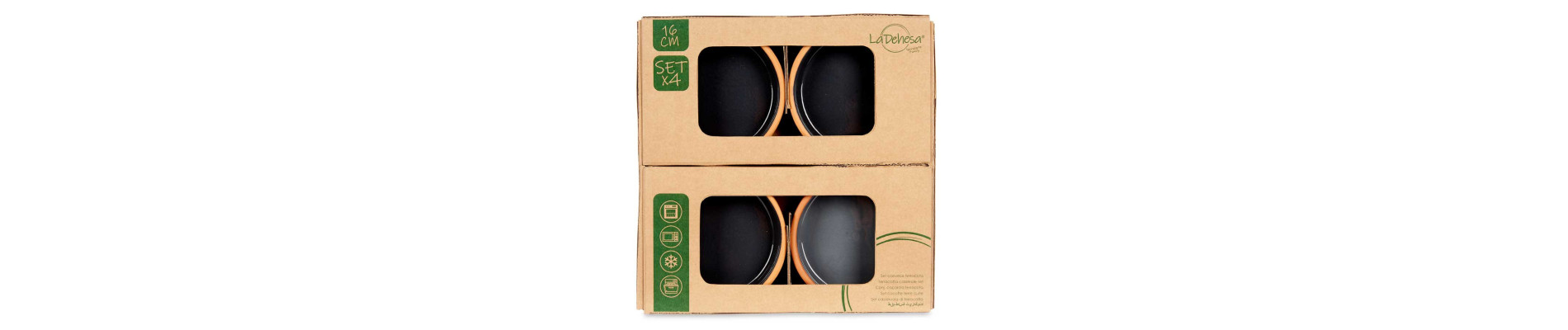 SET 4 CAZUELAS BARRO 16 CM COLOR NEGRO