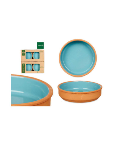 SET 4 CAZUELAS BARRO 16 CM COLOR AZUL