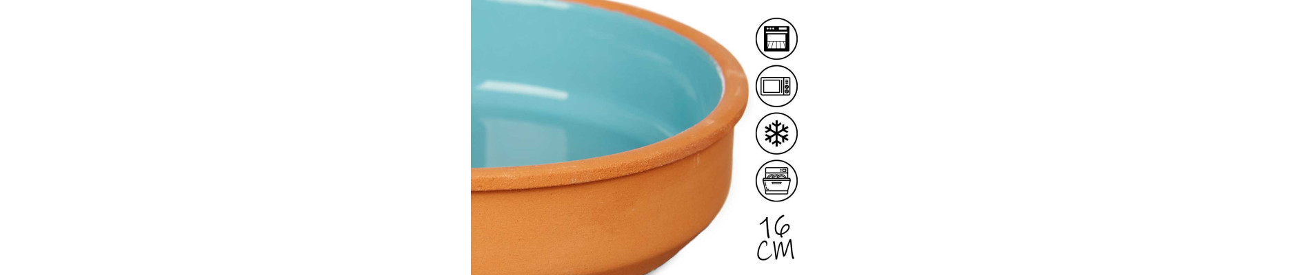 SET 4 CAZUELAS BARRO 16 CM COLOR AZUL