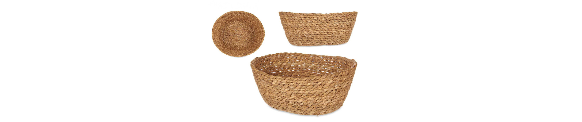 CESTO VEGETAL CONICO OVALADO NATURAL 26CM