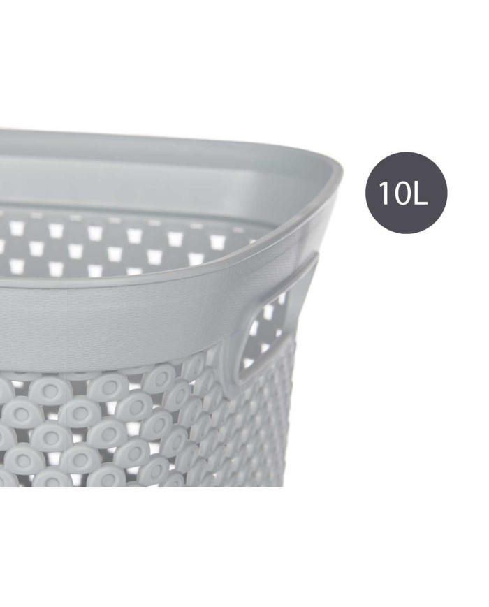 CESTO ORGANIZADOR PLASTICO 10L GRIS