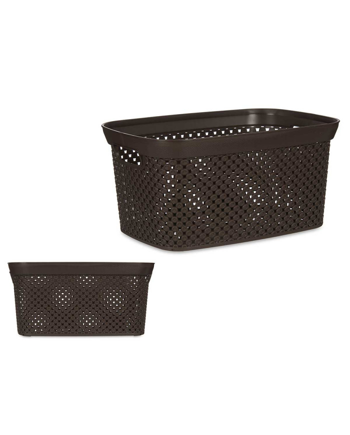 CESTO ORGANIZADOR PLASTICO 10L MARRON