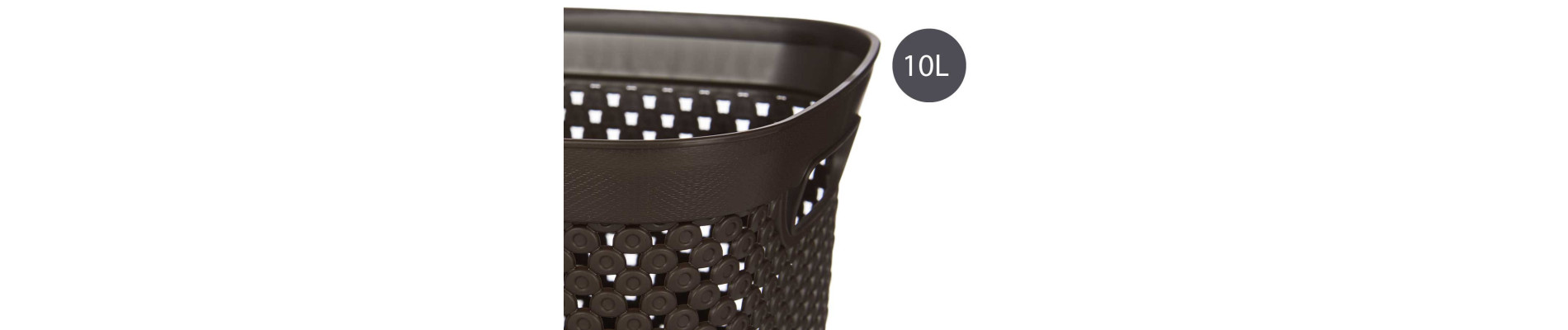 CESTO ORGANIZADOR PLASTICO 10L MARRON