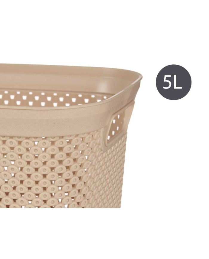 CESTO ORGANIZADOR PLASTICO 5L BEIGE