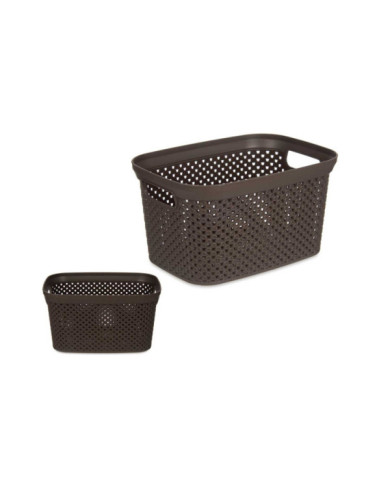 CESTO ORGANIZADOR PLASTICO 3L MARRON