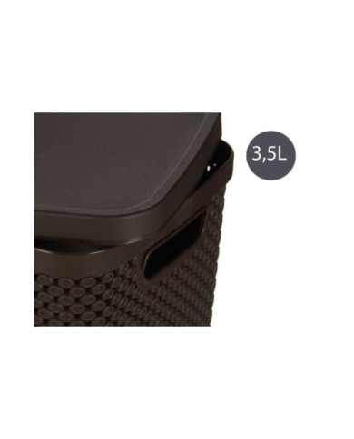 CAJA ORGANIZADOR PLASTICO 3,5L C TAPA MARRON