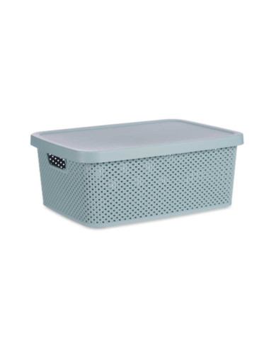 CAJA ORGANIZADOR PLASTICO 13L C TAPA MENTA