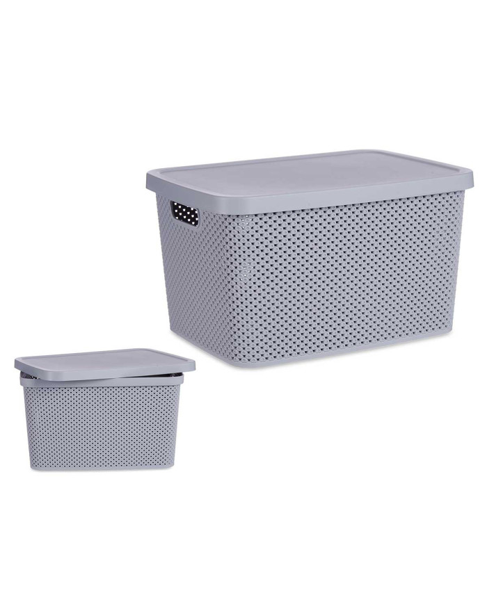 CAJA ORGANIZADOR PLASTICO 19L C TAPA GRIS
