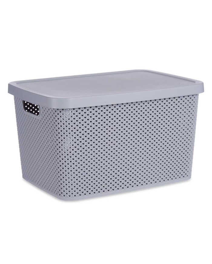 CAJA ORGANIZADOR PLASTICO 19L C TAPA GRIS