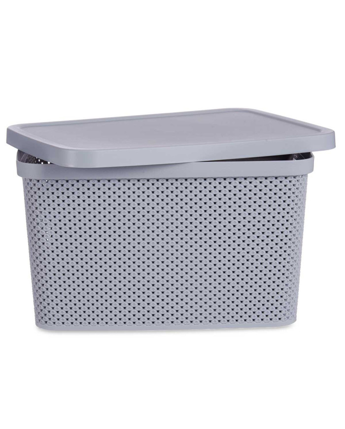 CAJA ORGANIZADOR PLASTICO 19L C TAPA GRIS