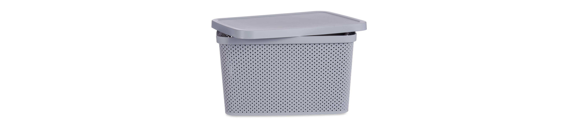 CAJA ORGANIZADOR PLASTICO 19L C TAPA GRIS