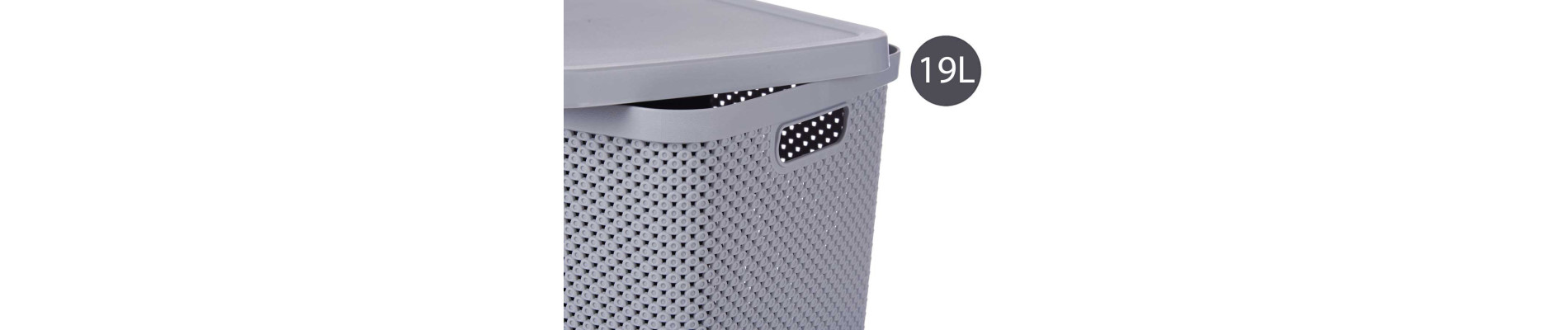 CAJA ORGANIZADOR PLASTICO 19L C TAPA GRIS