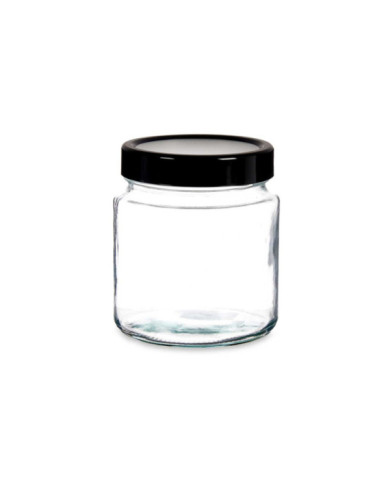 BOTE CRISTAL 1L TRANSPARENTE TAPA NEGRA