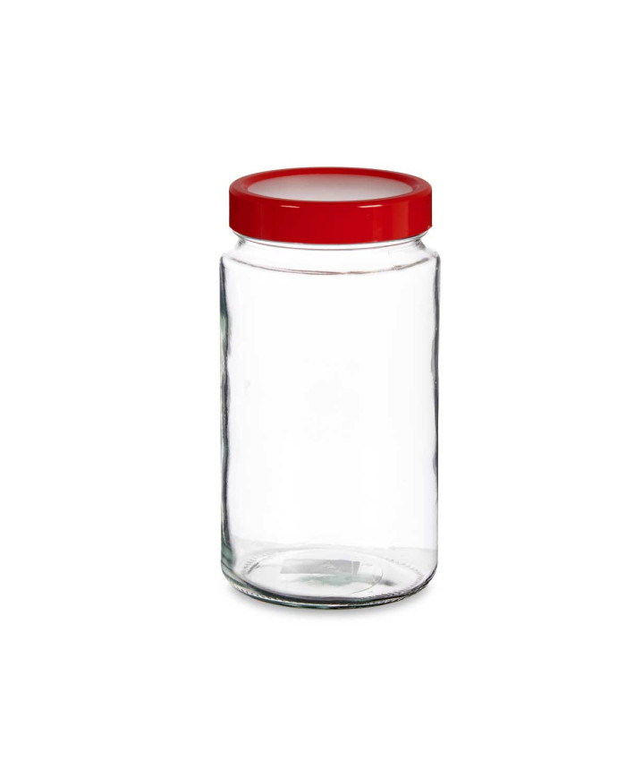 BOTE CRISTAL 2L TRANSPARENTE TAPA ROJA