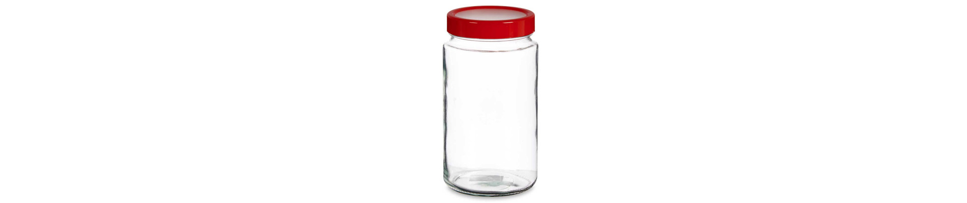 BOTE CRISTAL 2L TRANSPARENTE TAPA ROJA