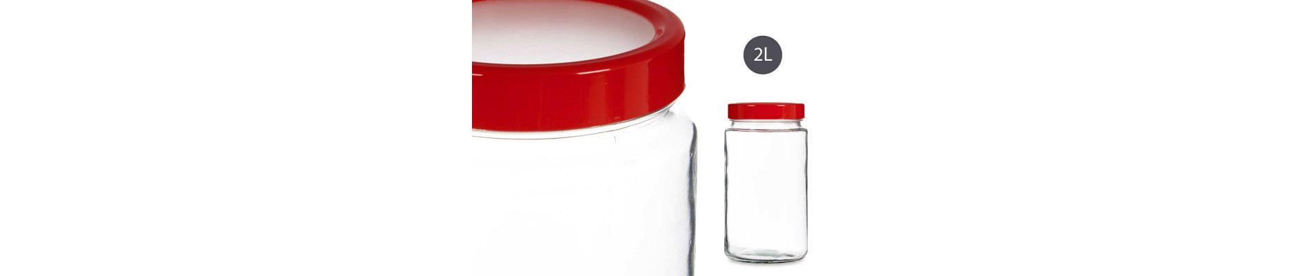 BOTE CRISTAL 2L TRANSPARENTE TAPA ROJA