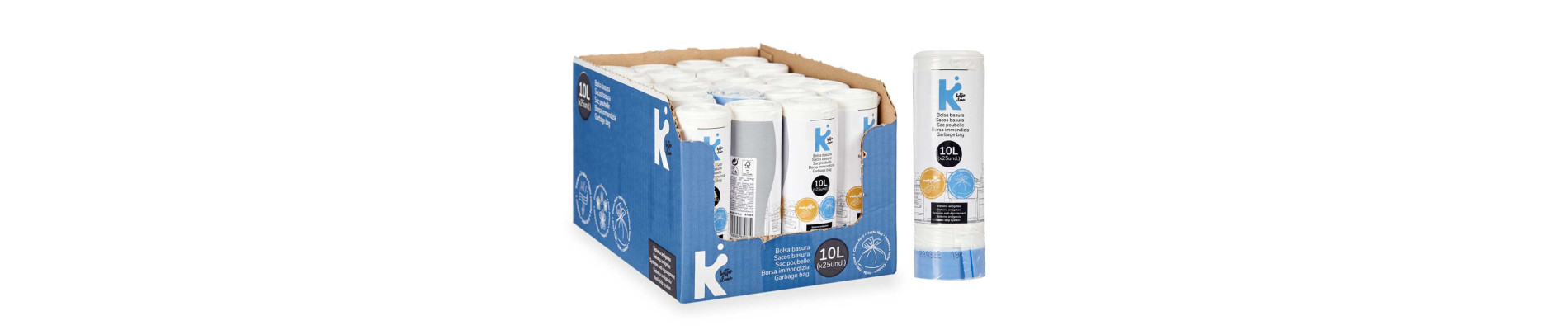 BOLSA BASURA AUTOCIERRE PERFUMADA 10L 25UDS BLANCO