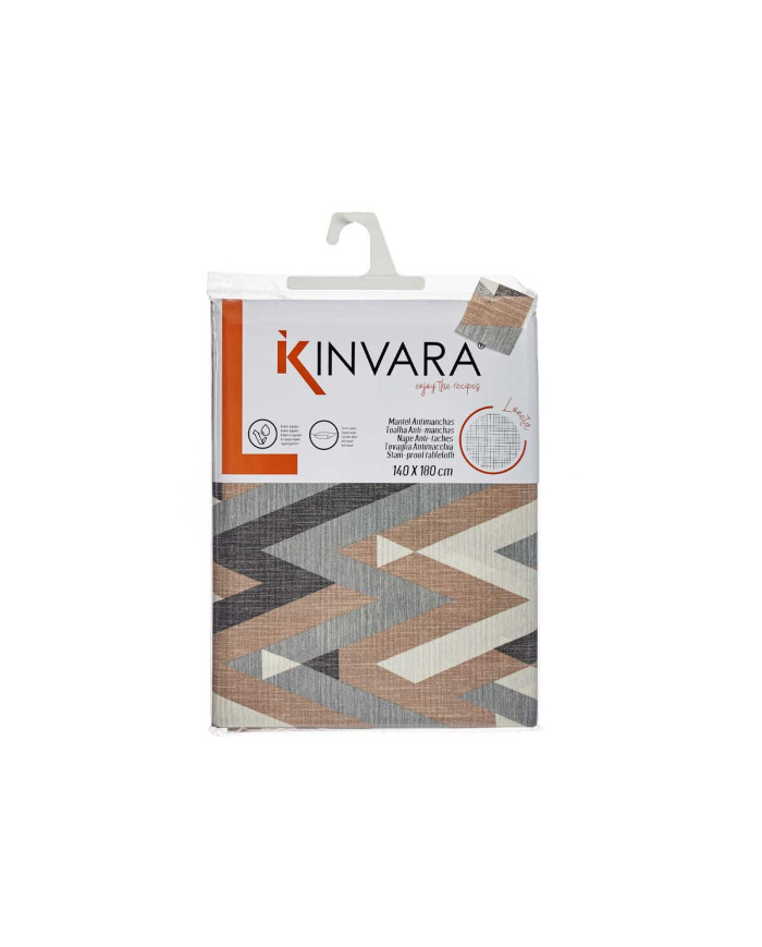MANTEL LONETA ANTIMANCHAS 140X180CM RAYAS BEIGE