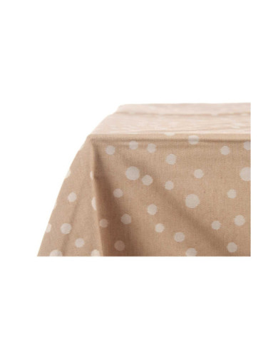 MANTEL JACQUARD ANTIMANCHA 140X180CM LUNARES BEIGE