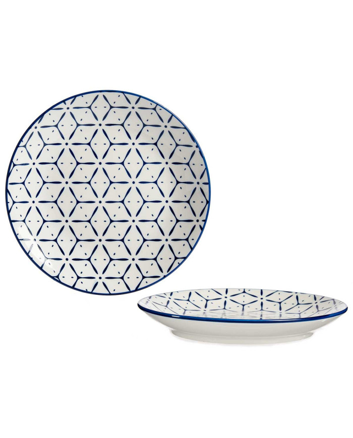 PLATO POSTRE 20CM GRIEGO AZUL