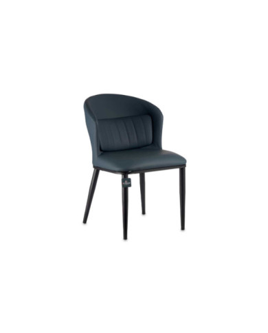 SILLON AZUL RESPALDO REDONDO CON COJIN