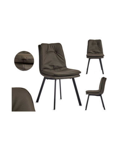 SILLON GRIS RESPALDO CON BOTONES CON BORDE GRIS