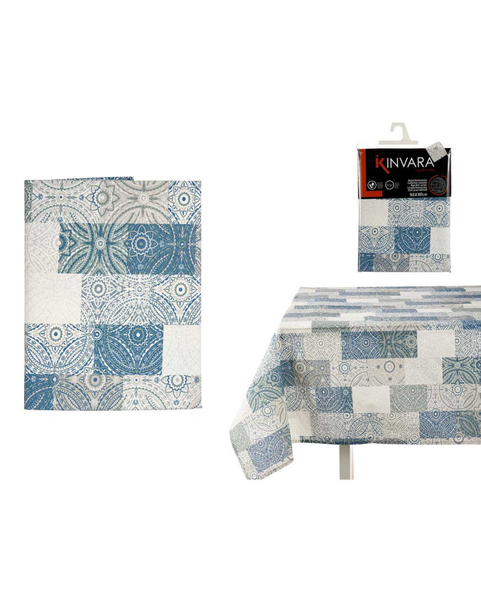 MANTEL LONETA ANTIMANCHAS 140X180CM AZULEJO AZUL