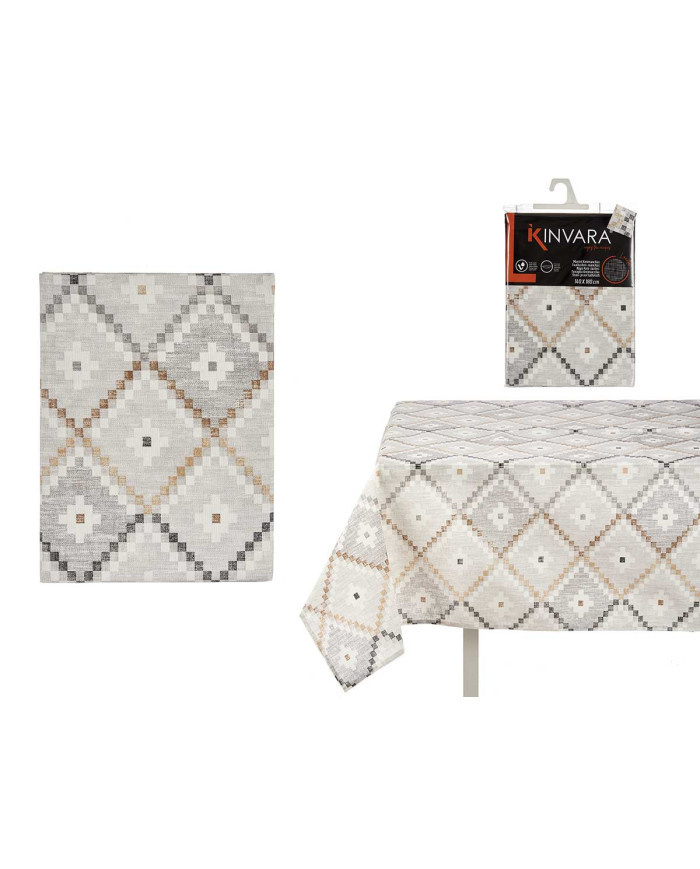 MANTEL LONETA ANTIMANCHAS 140X180CM ROMBOS BEIGE
