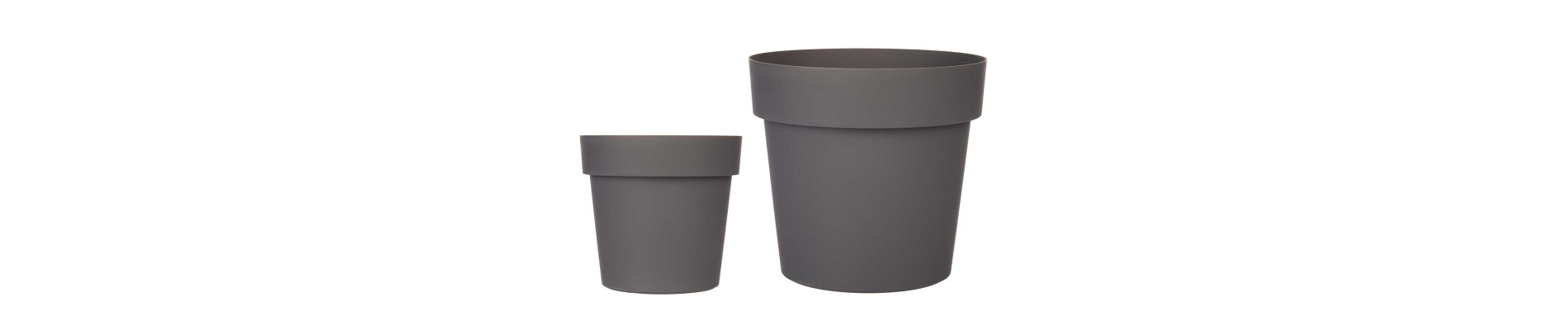 MACETA PLASTICO GRIS 20CM DIAM