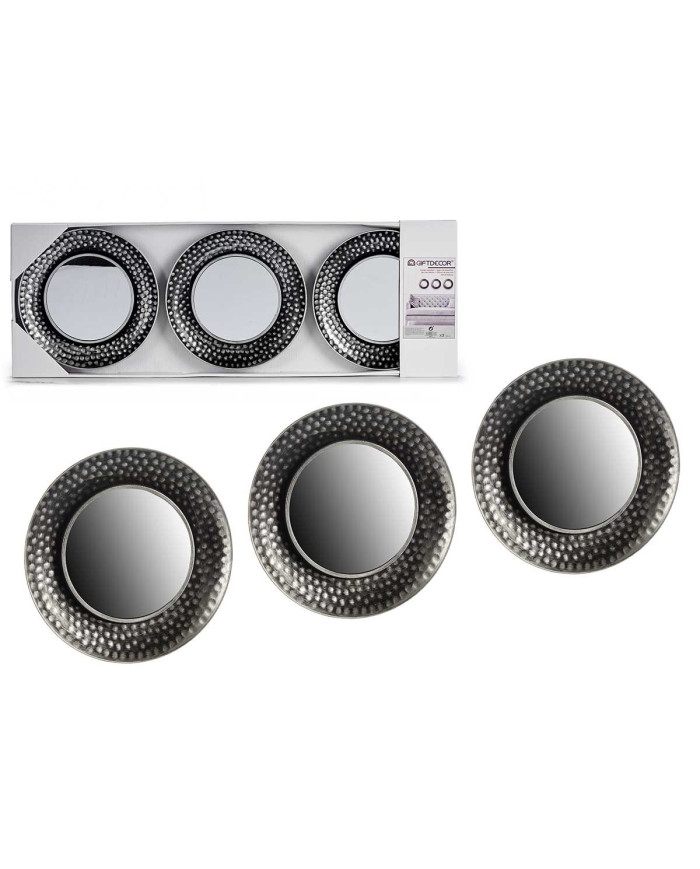 SET 3 ESPEJOS NEGRO PLATA