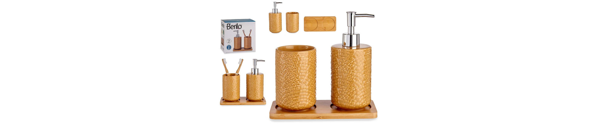 SET BAÑO 4 PZS CERAMICA TROPICAL