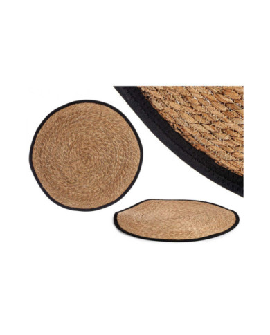 ALFOMBRA NATURAL BORDE NEGRO 80CM