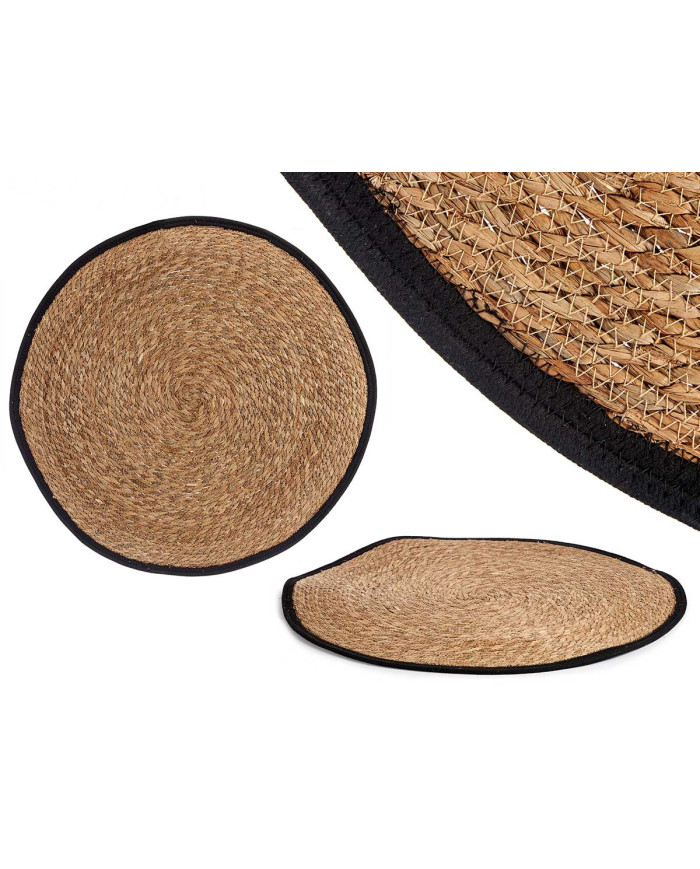ALFOMBRA NATURAL BORDE NEGRO 80CM