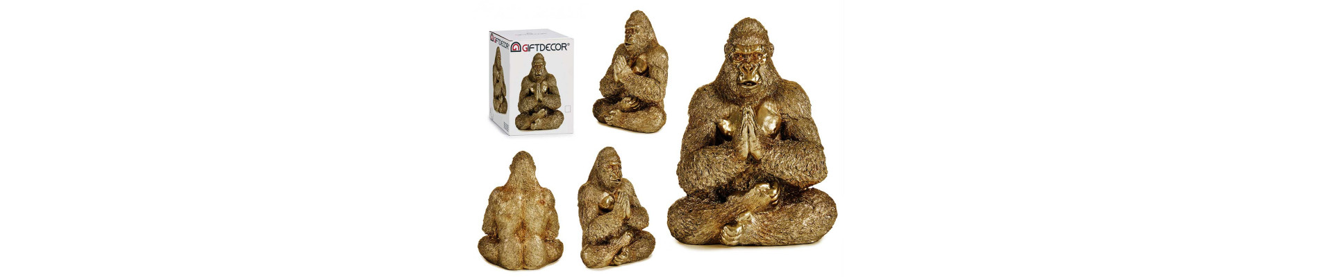 GORILA YOGA MANOS JUNTAS DORADO