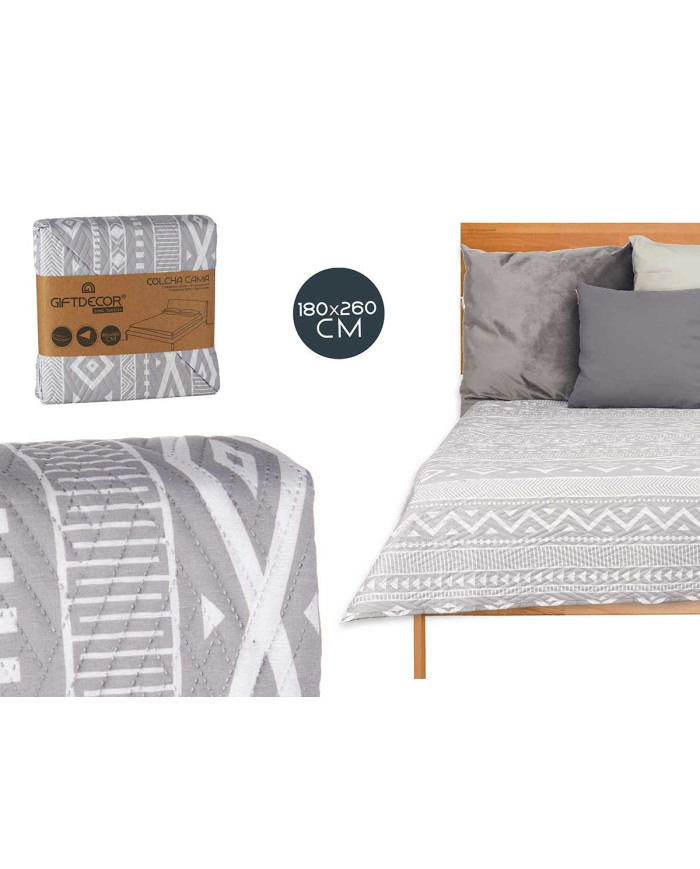 COLCHA CAMA REVERSIBLE 180X260 ETNICO
