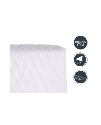 COLCHA CAMA REVERSIBLE 180X260 BLANCO