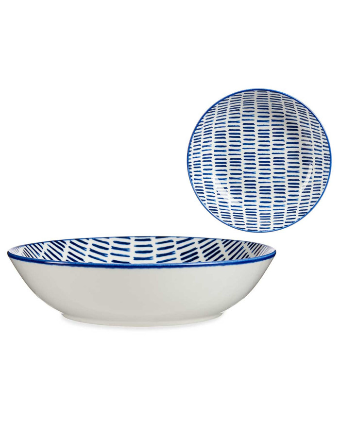 PLATO HONDO 20CM DIBUJO LINEAS AZUL