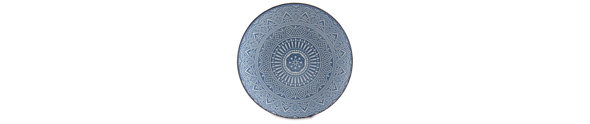 PLATO RELIEVE POSTRE AZUL 22CM
