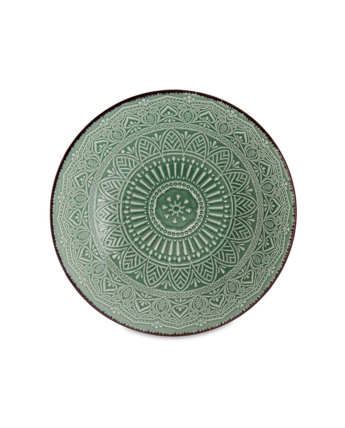 PLATO RELIEVE HONDO VERDE 20CM