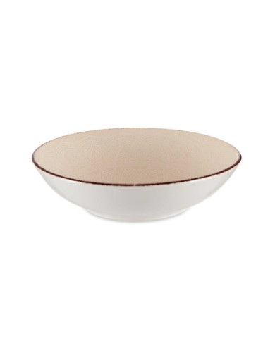 PLATO RELIEVE HONDO BEIGE 20CM