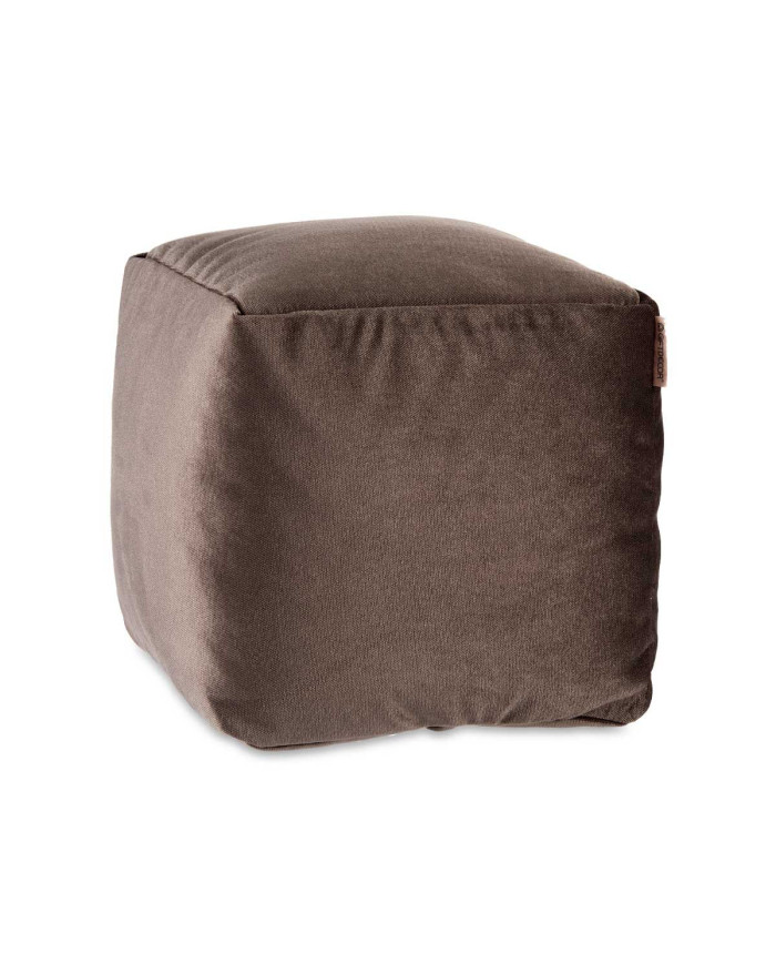 PUFF CUADRADO TERCIOPELO 30X30CM GRIS