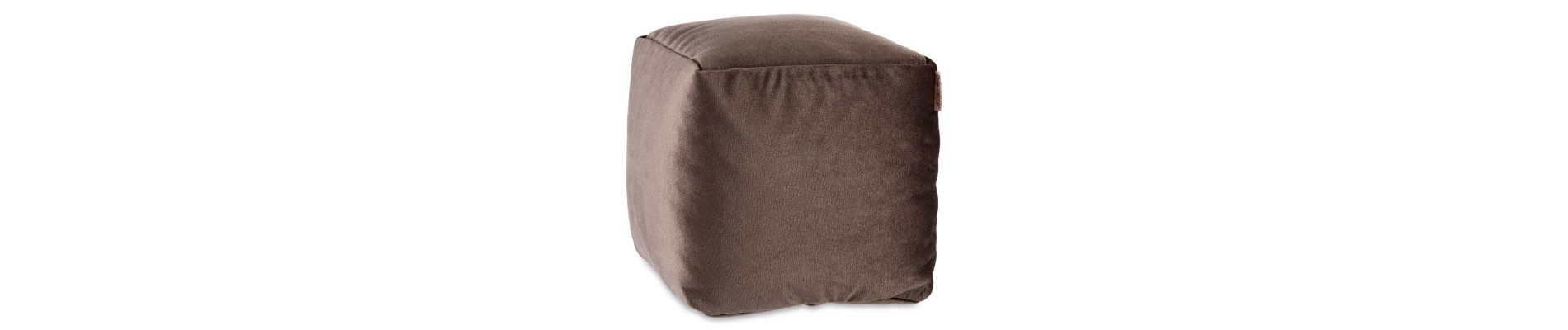 PUFF CUADRADO TERCIOPELO 30X30CM GRIS