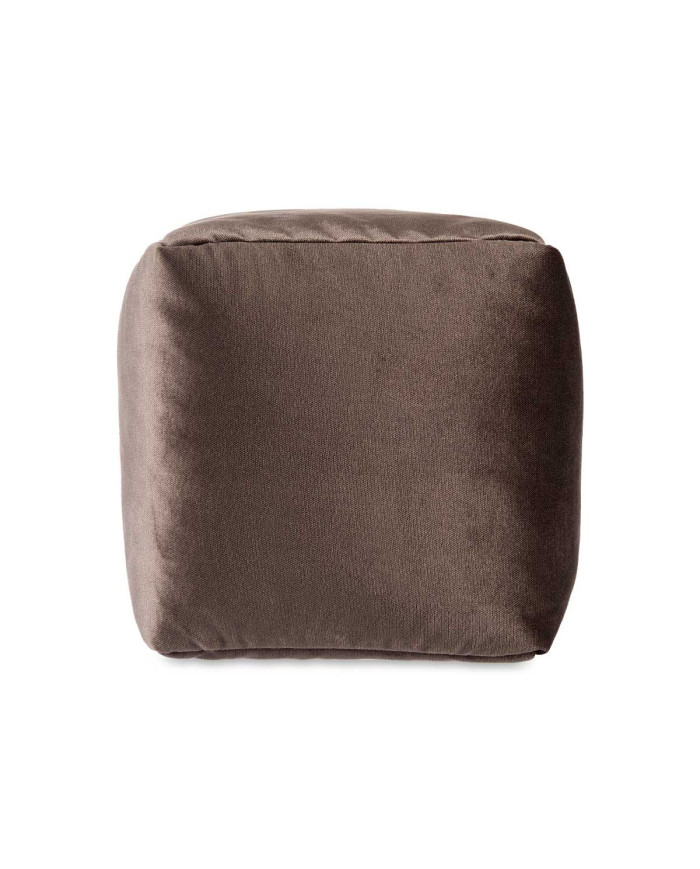 PUFF CUADRADO TERCIOPELO 30X30CM GRIS