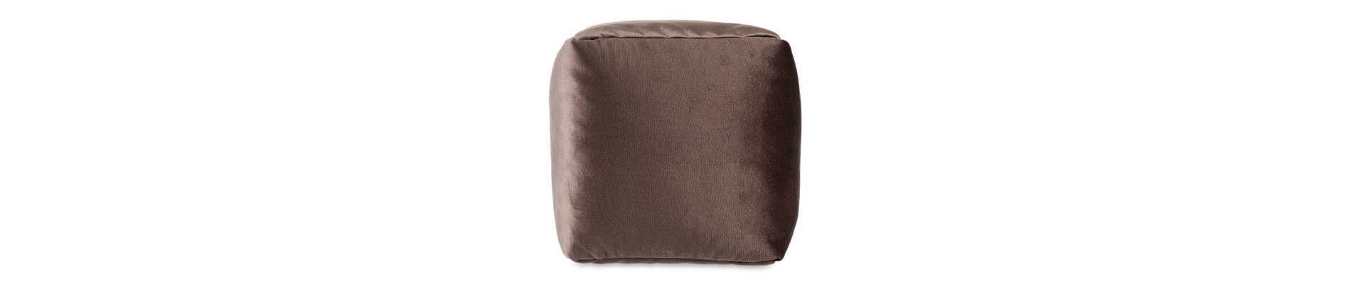 PUFF CUADRADO TERCIOPELO 30X30CM GRIS