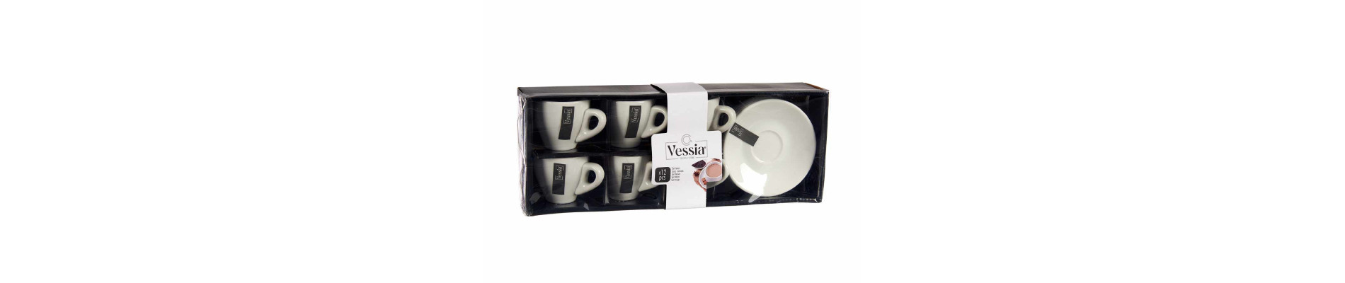 SET 6 TAZAS Y SOPORTE 90 ML BLANCO
