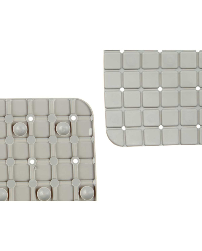 ALFOMBRA BAÑO ANTIDESLIZANTE CUADROS GRIS GRD